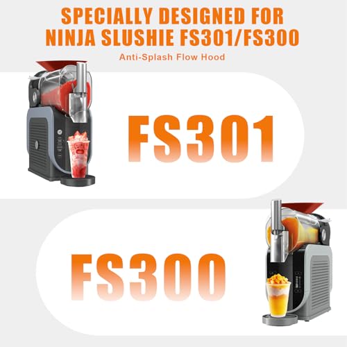 Orange Anti-Splash Flow Hood for Ninja Slushie Machine FS301/FS300