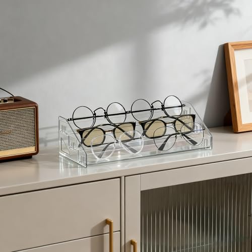 3-Layer Clear Acrylic Sunglasses Organizer & Cosmetic Display Stand