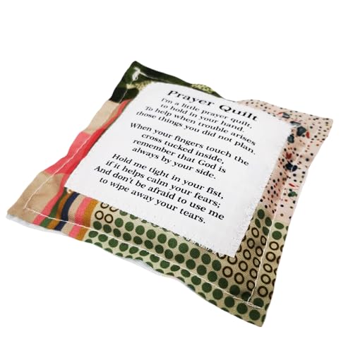 Handmade Pocket Prayer Quilt with Cross & Poem Patches