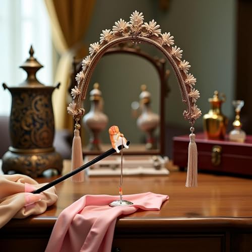 Cat Fishing Hair Stick with Tassel Retro Chinese Hairpin