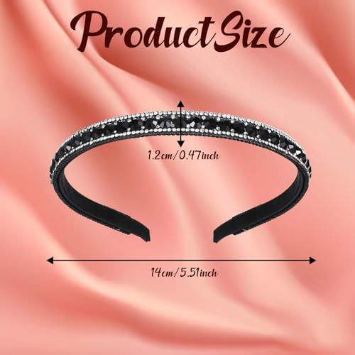 Giantree Black Rhinestone Headband Non-Slip Sparkle Crystal Hair Accessory