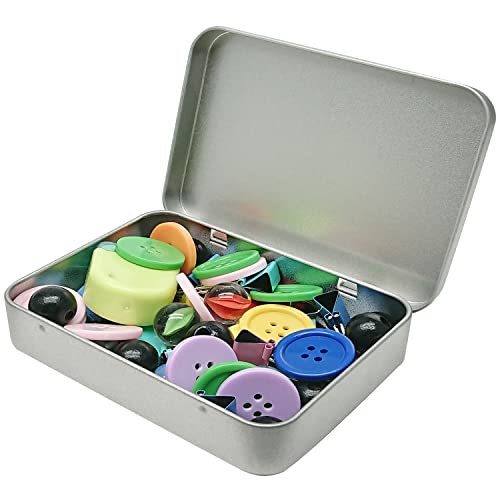 Hinged Tin Storage Containers - 2 Pack, 4.5x3.3 Inch Metal Tins
