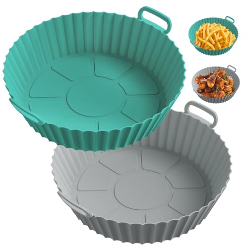 ME.FAN Reusable Silicone Air Fryer Liners for 4-7 QT - 2 Pack
