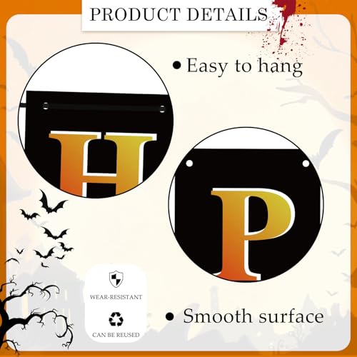 Happy Halloween Banner - Black & Gold Party Decoration