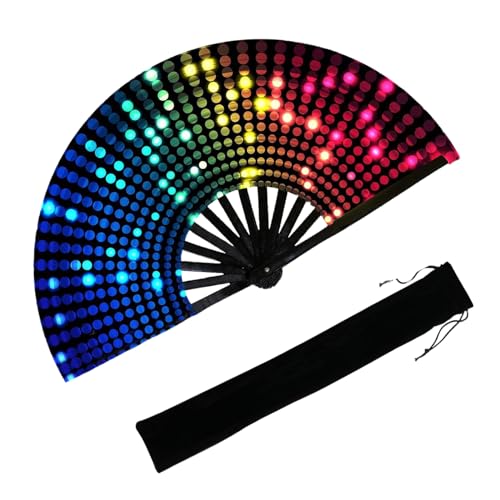 13'' UV Glow Folding Hand Fan for Parties & Festivals