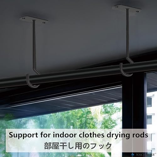 Black 5-Inch Plant Ceiling Hooks 2 Pack - Heavy Duty Indoor & Outdoor Wall Mount Hangers