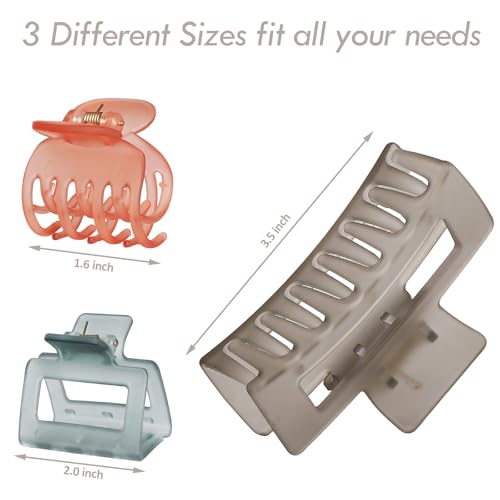 CHANDAT 9-Piece Hair Claw Clips Set - Matte Non-Slip Hair Accessories