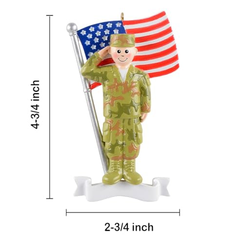 Army Soldier Christmas Ornament 2026 Personalized Service Member Keepsake - Army Variation