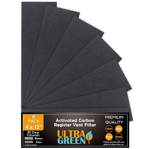 Activated Charcoal Air Vent Filters 4x12 Inch - 6 Pack