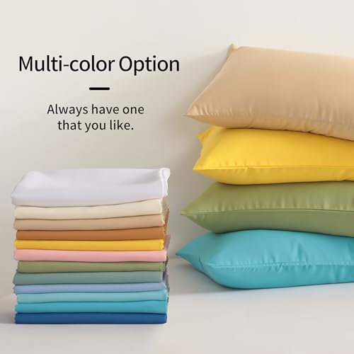 BEDSUM Standard Microfiber Pillowcases - Set of 2, 20x26, White