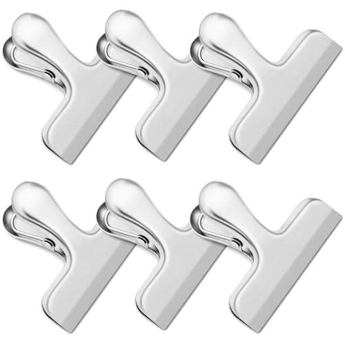 Stainless Steel Chip Clips - 6 Pack Heavy Duty Bag Clips for Food Storage