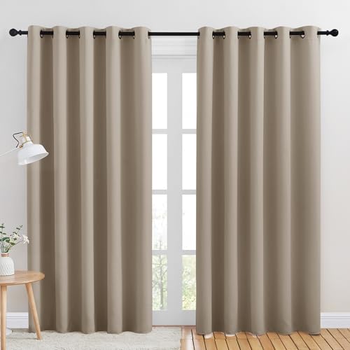 NICETOWN Thermal Insulated Room Darkening Curtains - Taupe, 2 Panels, 60" x 84"