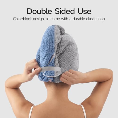 REDKISS Extra Large Microfiber Hair Towel Wrap for Women - Quick Dry & Anti-Frizz Turban