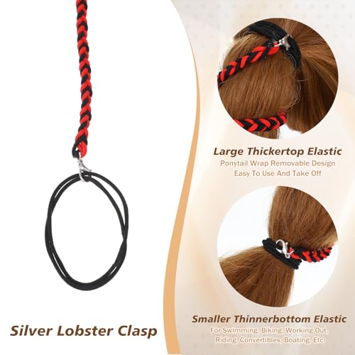 HJZHII 3PCS Spiral Braided Hair Ties Long Ponytail Holder Wrap for Sports