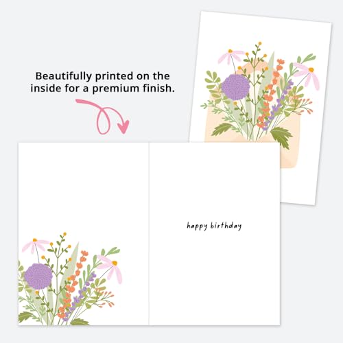 Birthday Bloom Floral Greeting Card - Elegant 5x7 Card with Envelope