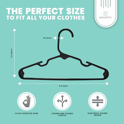 Sharpty Kids Plastic Hangers - 40 Pack Durable Children's Clothing Hangers