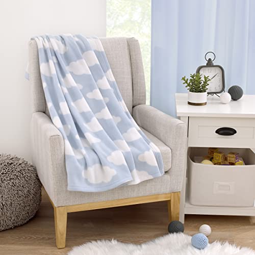 NoJo Toddler Cloud Blanket - Light Blue & White Super Soft Plush, 40x50 inches