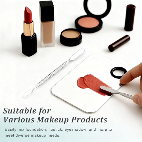 Stainless Steel Makeup Mixing Palette with Spatula for Foundation and Art