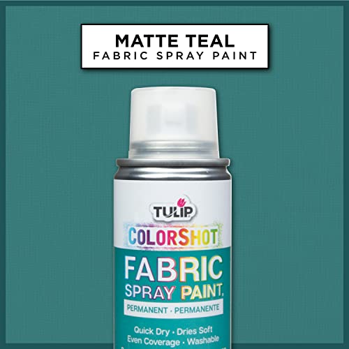 TULIP ColorShot Fabric Spray Paint Matte Teal 3 oz - Washable & Quick-Dry