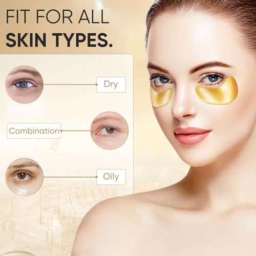 Bukamkom 24K Gold Under Eye Patches - 10 Pairs Anti-Aging Eye Masks