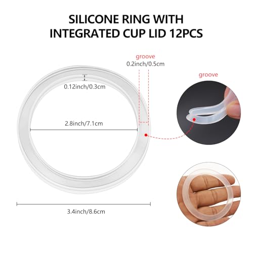 12 Silicone Sealing Rings for Wide Mouth Food Jars - 86mm