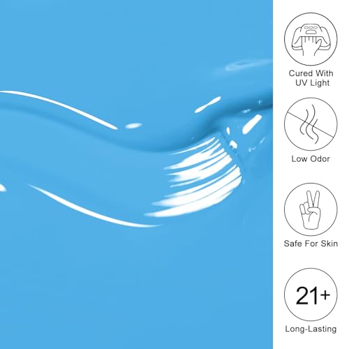 Imtiti Blue Gel Nail Polish - Baby Blue Soak Off UV LED Manicure 10ml