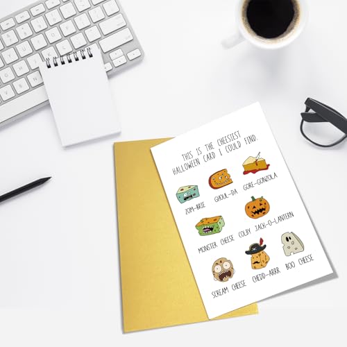 Funny Cheese Pun Halloween Greeting Card for Cheese Lovers