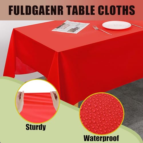 Red Plastic Tablecloth 54x108 Inch - Disposable for Parties & Events