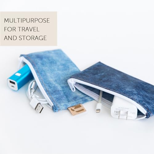 Bumkins Roamio Reusable Snack Bags - Denim On Denim, 2-Pack