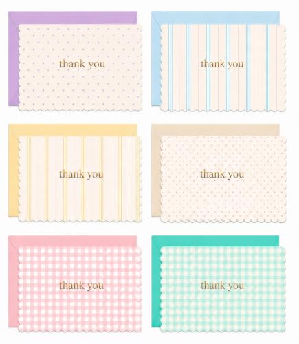 30 Premium Thank You Cards with Envelopes & Gold Foil Stickers