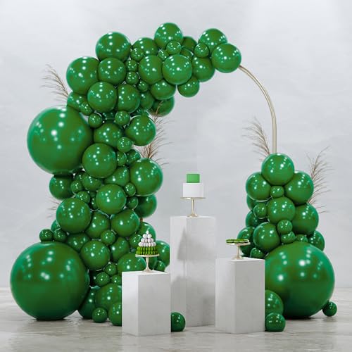 PartyWoo Dark Green Balloon Arch Kit, 128pcs Assorted Sizes (Green-Y56)
