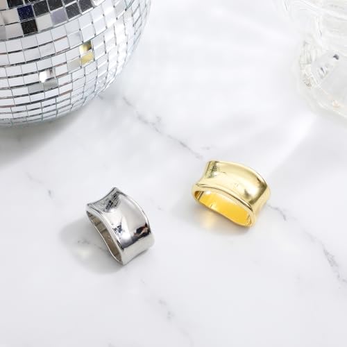Abeillo 2 Pcs Silk Scarf Ring Clips - Gold & Silver Shawl Holders