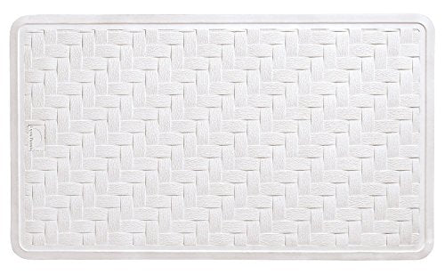 Ginsey AquaTouch Rubber Safety Bath Mat, Medium 14 x 24 Inches, White