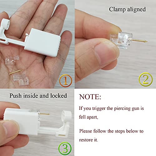 Silver Angel Self Nose Piercing Kit Disposable Piercing Gun with Stud