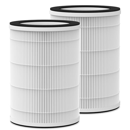 2 Packs HAP606 HAP609 Replacement Filter for VisionAir HAP606 & ECOSELF HAP609 Air Purifier, 3-Stage Design with Activated Carbon, HEPA Pre-filter, Air Filter for Home Large Room