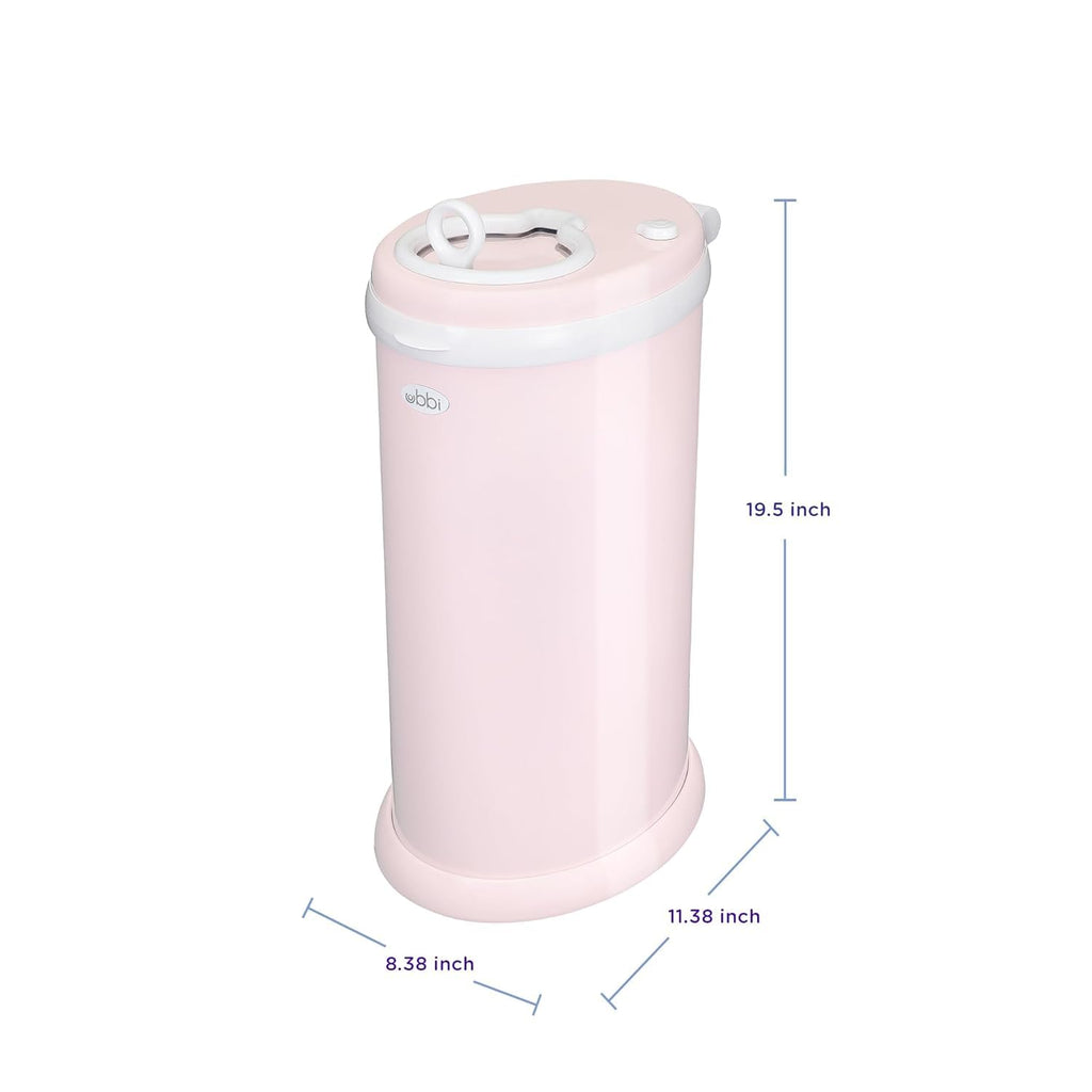 Ubbi Steel Diaper Pail - Odor Locking Technology | No Special Bags Needed | Blush Pink