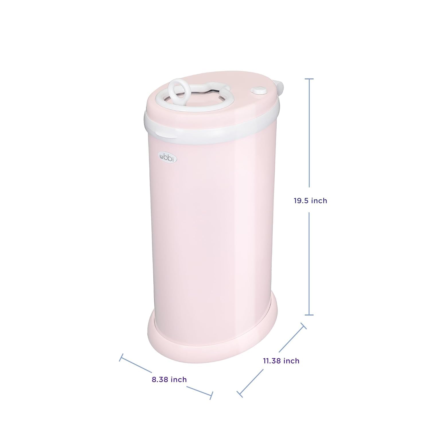Ubbi Steel Diaper Pail - Odor Locking Technology | No Special Bags Needed | Blush Pink