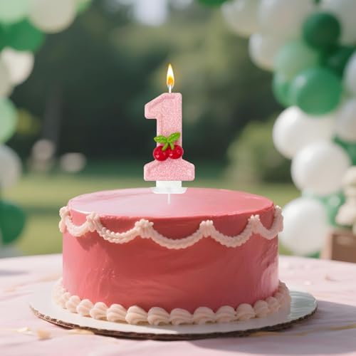 Cherry Number Birthday Cake Candle - Perfect for Parties & Celebrations