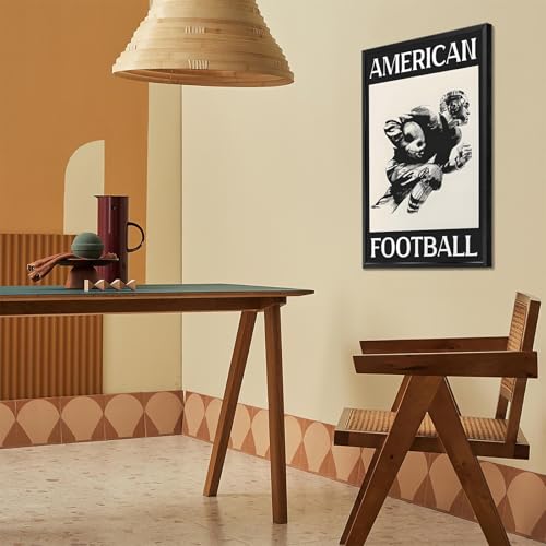 Vintage American Football Canvas Poster - Black & White Wall Art