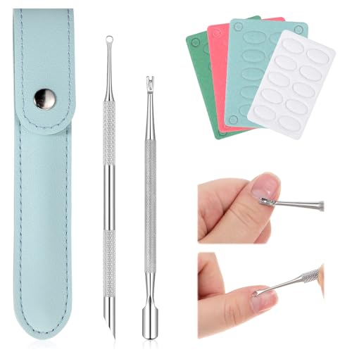 Bruislard Dual Ended Cuticle Pusher and Loop Tool Stainless Steel 2 Pack