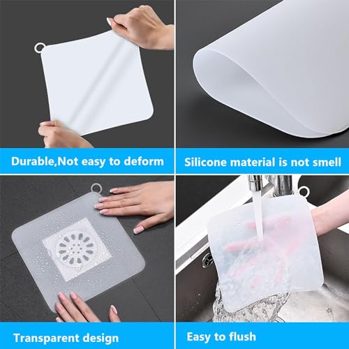 Silicone Drain Cover Set - 3 Anti-Odor Plugs for Kitchen & Bathroom