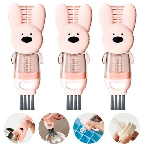 4-in-1 Multifunctional Cup Lid Cleaning Brush Set - 3 Pcs