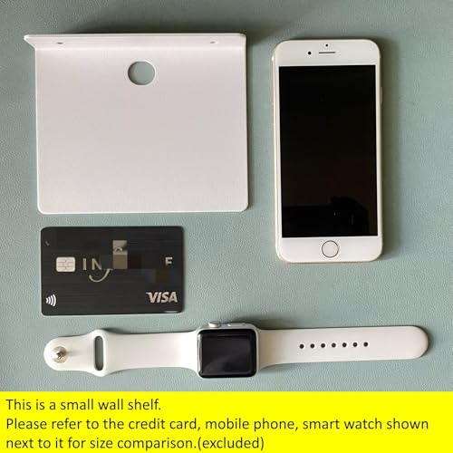 White 5-Inch Metal Floating Shelf for Echo & Small Speakers