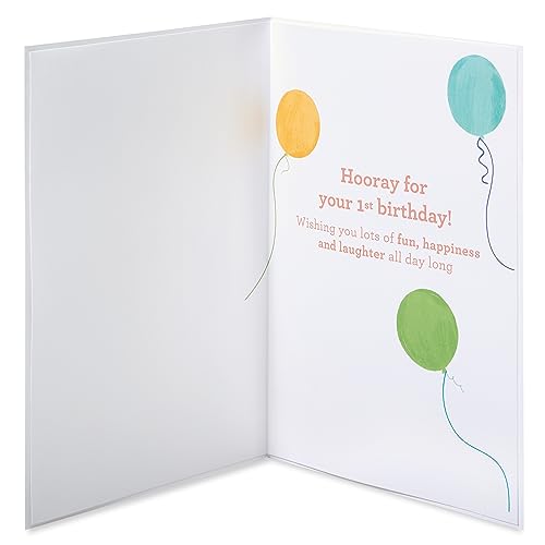 Papyrus 1st Birthday Card - Lots Of Fun with Piggy Design
