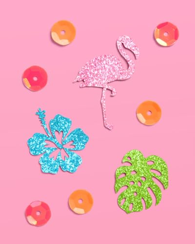 Flamingo & Palm Tree Confetti - 200 pcs Tropical Party Decor