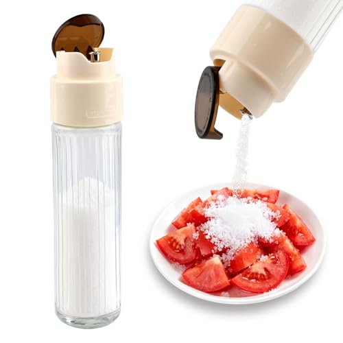 Automatic Sugar Dispenser 16.9oz Glass Jar for Coffee & Kitchen - White