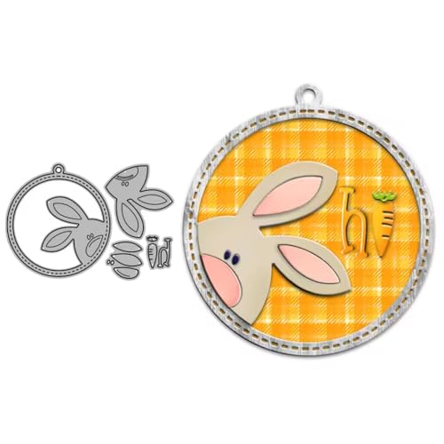 Easter Rabbit Round Shaker Frame Metal Die Cuts for Card Making