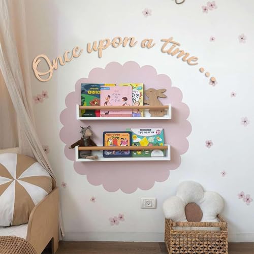 Once Upon a Time Wooden Wall Sign for Nursery and Kids Reading Corner