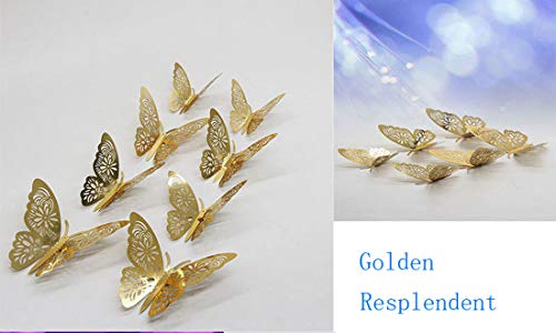 12PCS 3D Butterfly Wall Stickers - Elegant PVC Decals for Home Decor