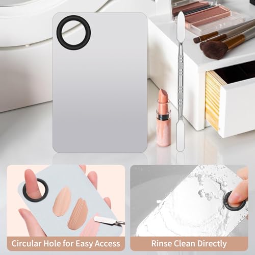 MixPeak Stainless Steel Makeup Palette with Spatula for Foundation & Nail Art
